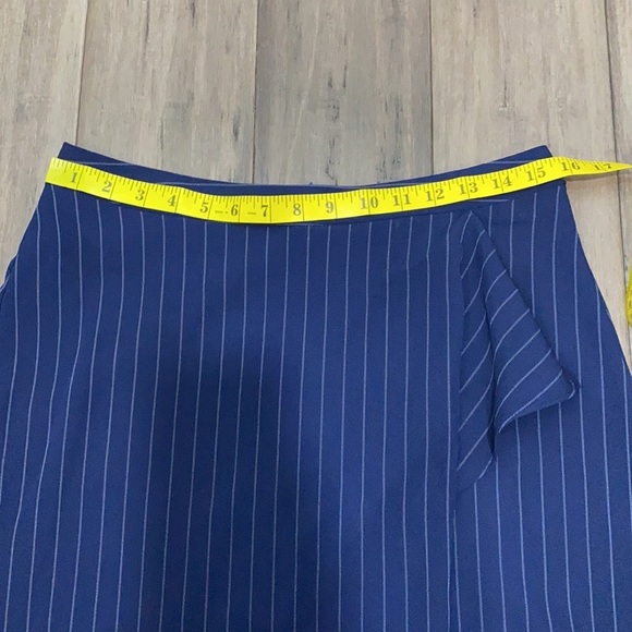5 for $25‎ Banana Republic stripe blue faux wrap skirt - Picture 6 of 6